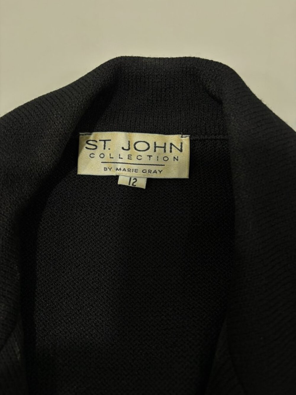 St John Collection Marie Gray 12 Black Double-Breasted Santana Knit Wool Blazer - Picture 5 of 9